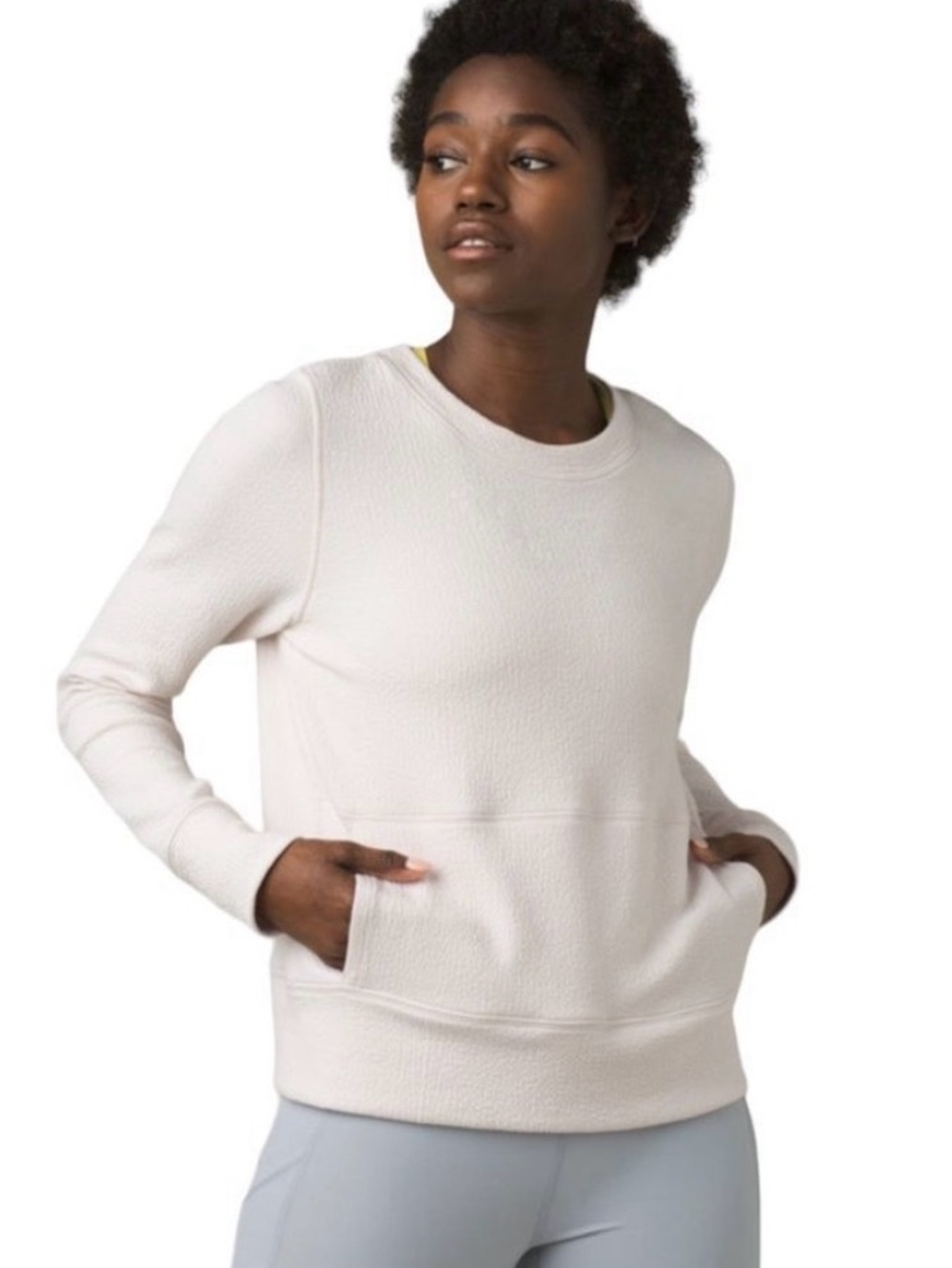 Prana Sunrise Sweatshirt in Cream EUC Size Small